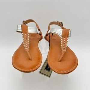Frye Alessia Artisanal Leather‎ T-Strap Thong Sandals Women's 9.5 NWOT